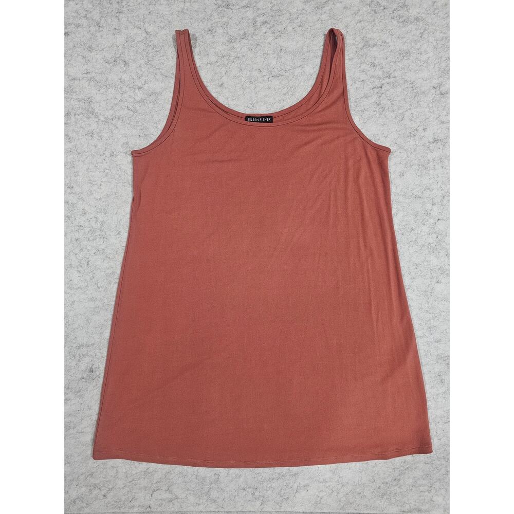 Eileen Fisher 100% Silk Top, Stretch Silk Jersey,Long Tank Top, Sz S Retail $148